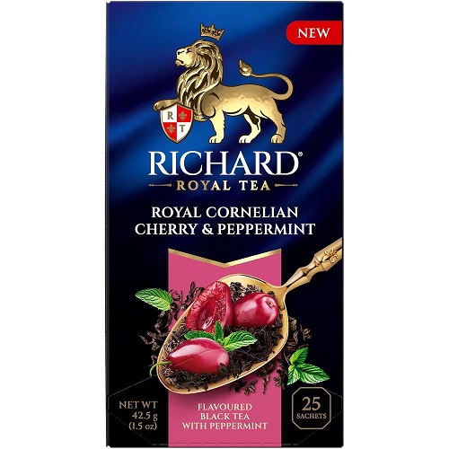 Richard чай черный Royal Cornelian Cherry & Peppermint, 25 пакетиков